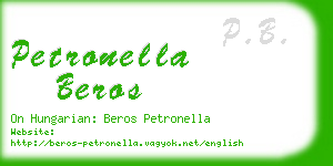 petronella beros business card